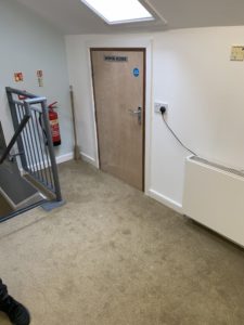 Fire door installed in office