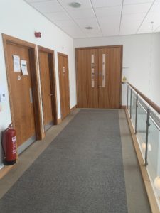 Fire door installed in school